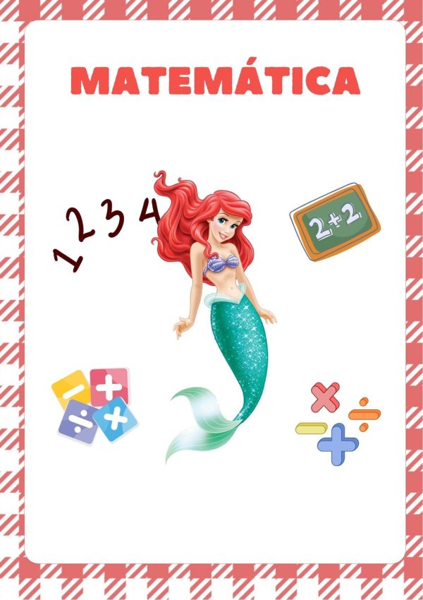 Portada de cuaderno La Sirenita para imprimir gratis