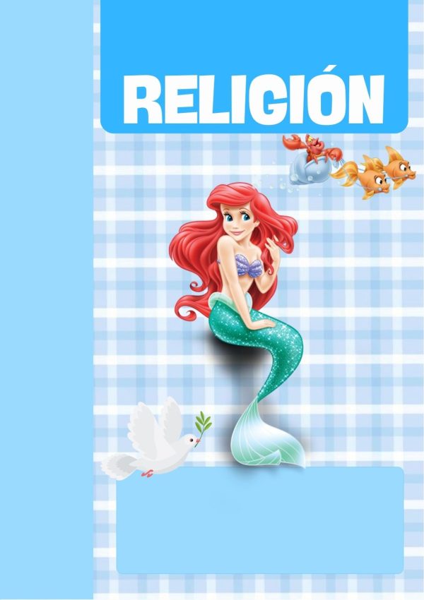 Portada de La Sirenita para cuaderno de primaria
