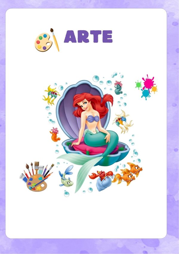 Portada de La Sirenita para cuaderno escolar