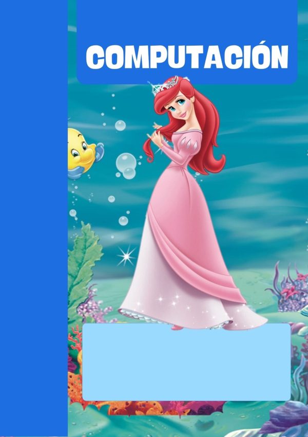 Portada de La Sirenita para cuaderno de clases
