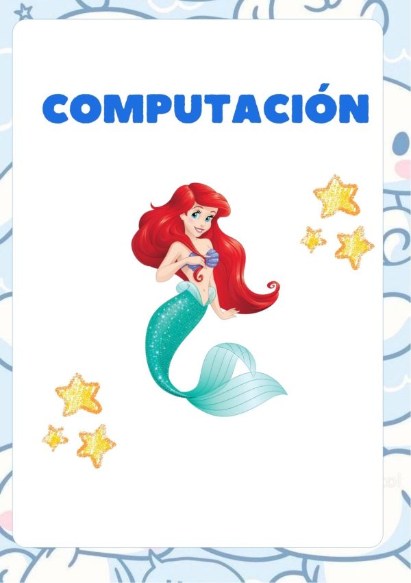 Portada escolar de La Sirenita para cuadernos