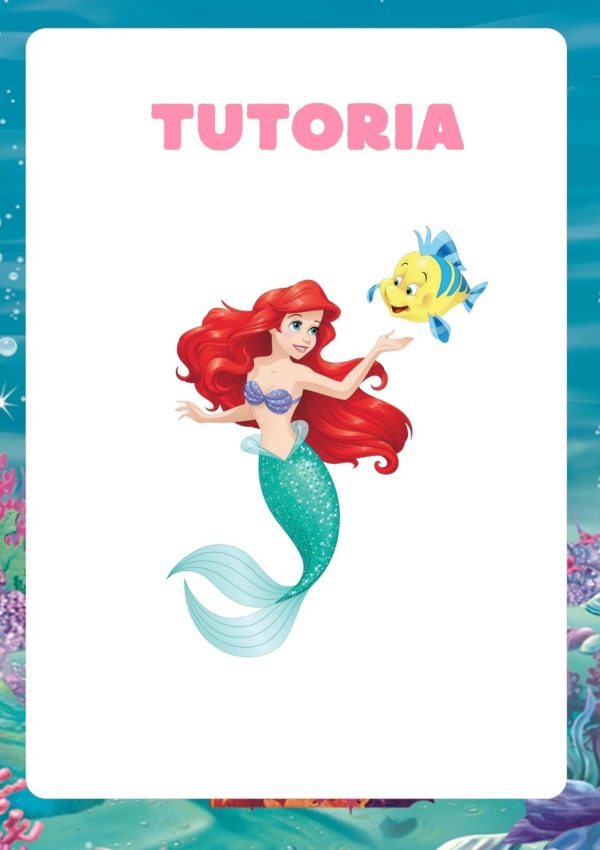 Portada de cuaderno de La Sirenita para imprimir
