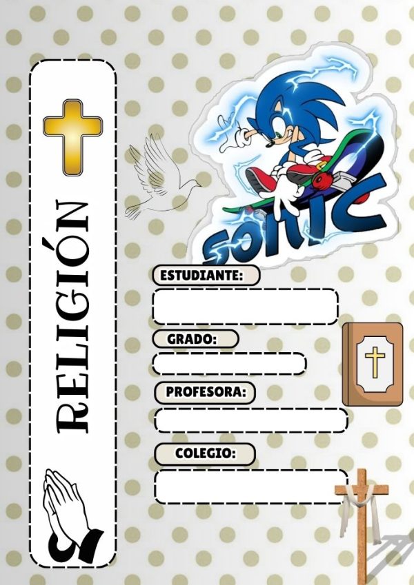 Portada de cuaderno Sonic para imprimir gratis