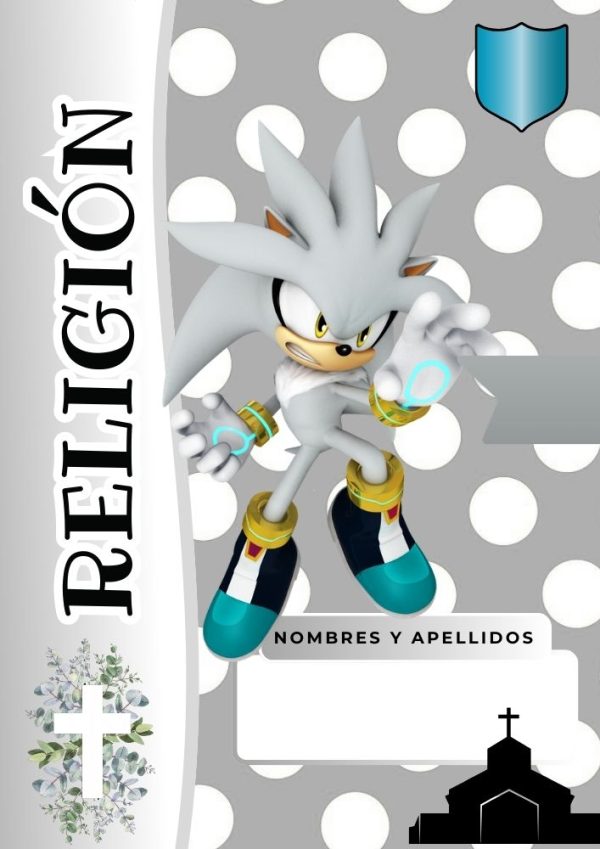 Portada de Sonic para cuaderno de primaria