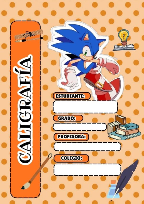 Portada creativa de Sonic para cuaderno