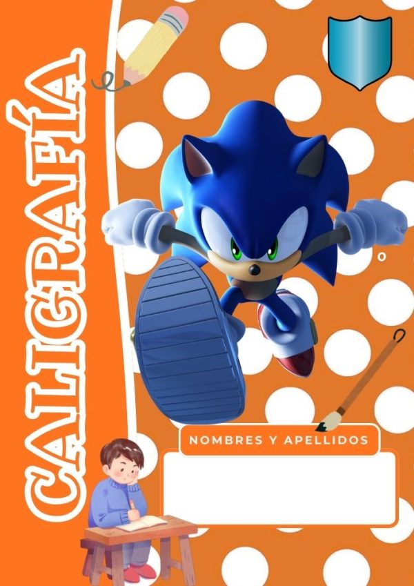 Portada de Sonic para cuadernos escolares