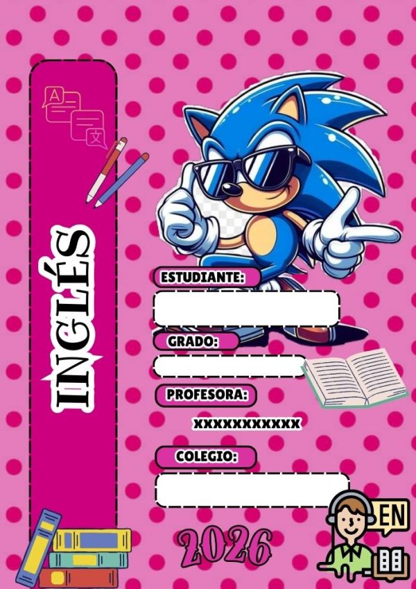 Portada bonita de Sonic para cuaderno