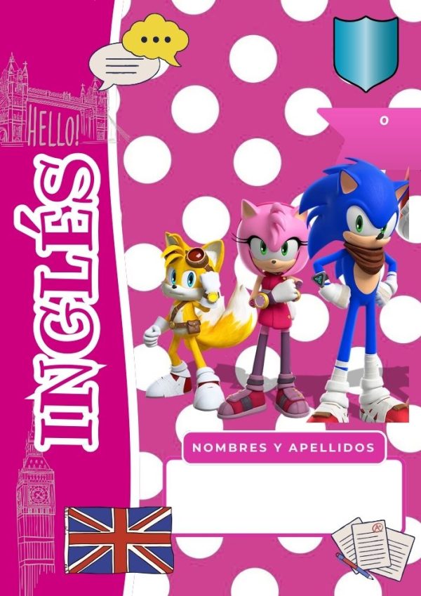 Portadas de Sonic para cuadernos de primaria