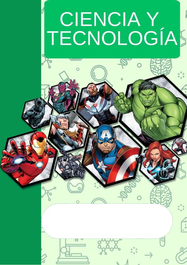 Portada de cuaderno de Avengers lista para imprimir