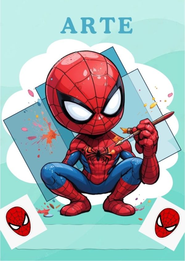 Portada de cuaderno de Spiderman lista para imprimir