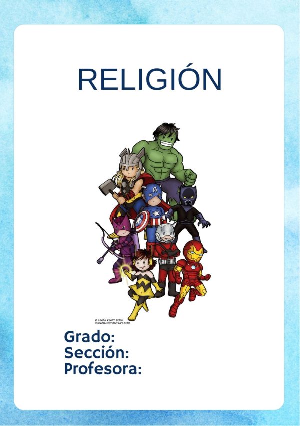 Portada creativa de Avengers para cuaderno