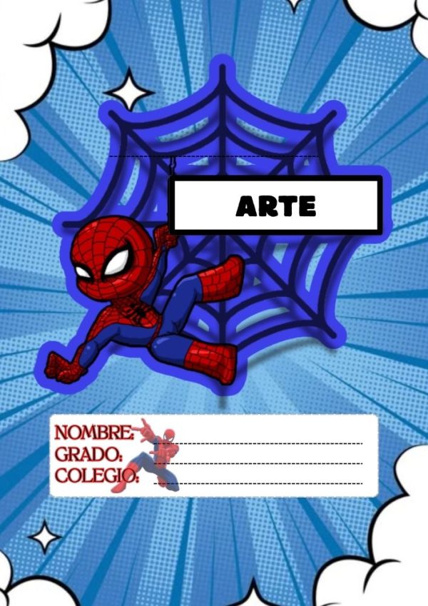 Portada colorida de Spiderman para cuaderno