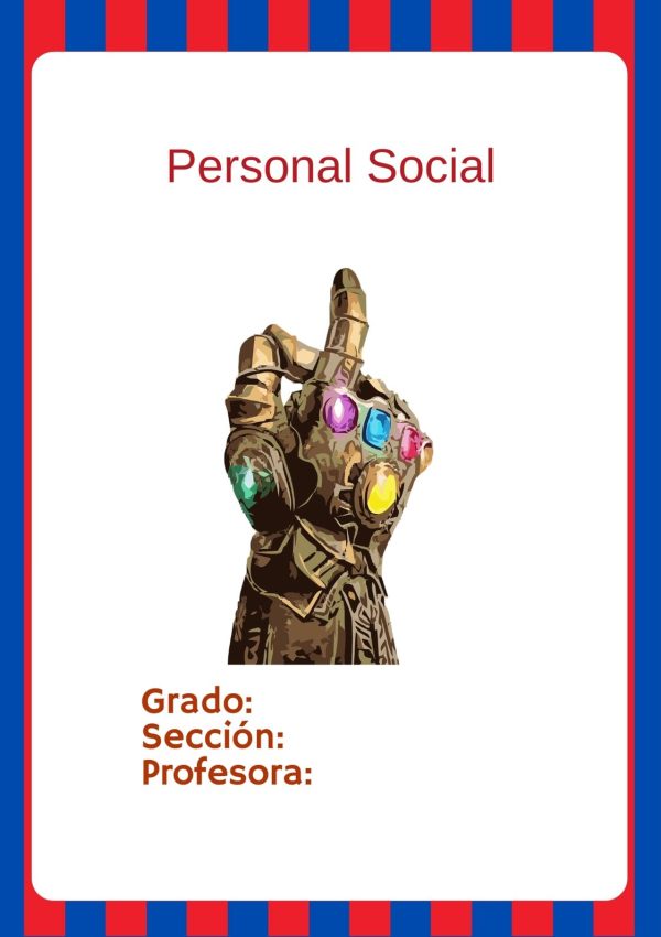 Portada de Avengers para cuaderno de clases