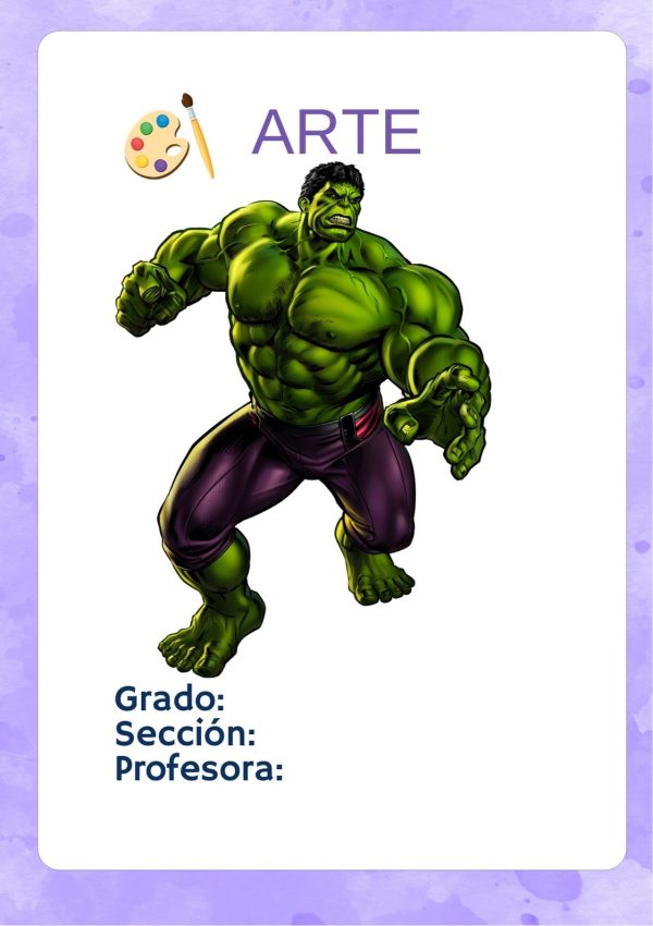 Portadas de Avengers para cuadernos de primaria