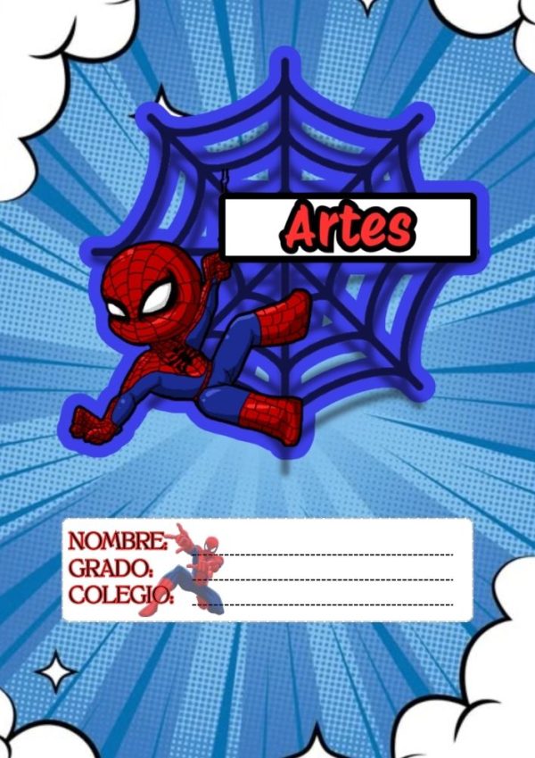 Portada de cuaderno temática Spiderman para imprimir