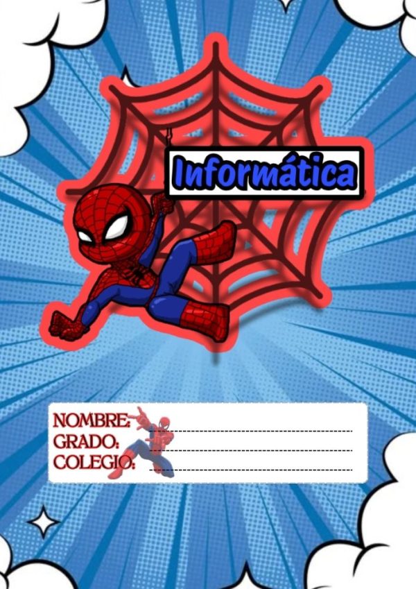 Portada de Spiderman para cuaderno de clases