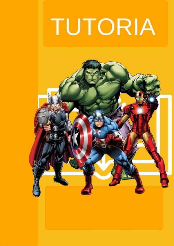 Portada de Avengers para cuadernos de primaria
