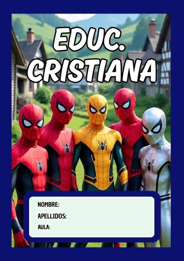 Portada de cuaderno de Spiderman para niños