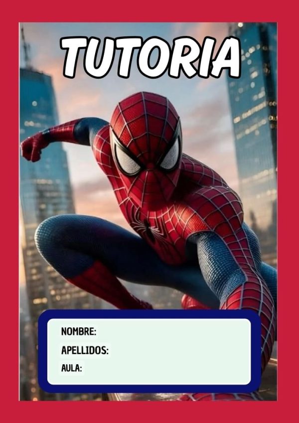 Portada escolar de Spiderman para cuadernos