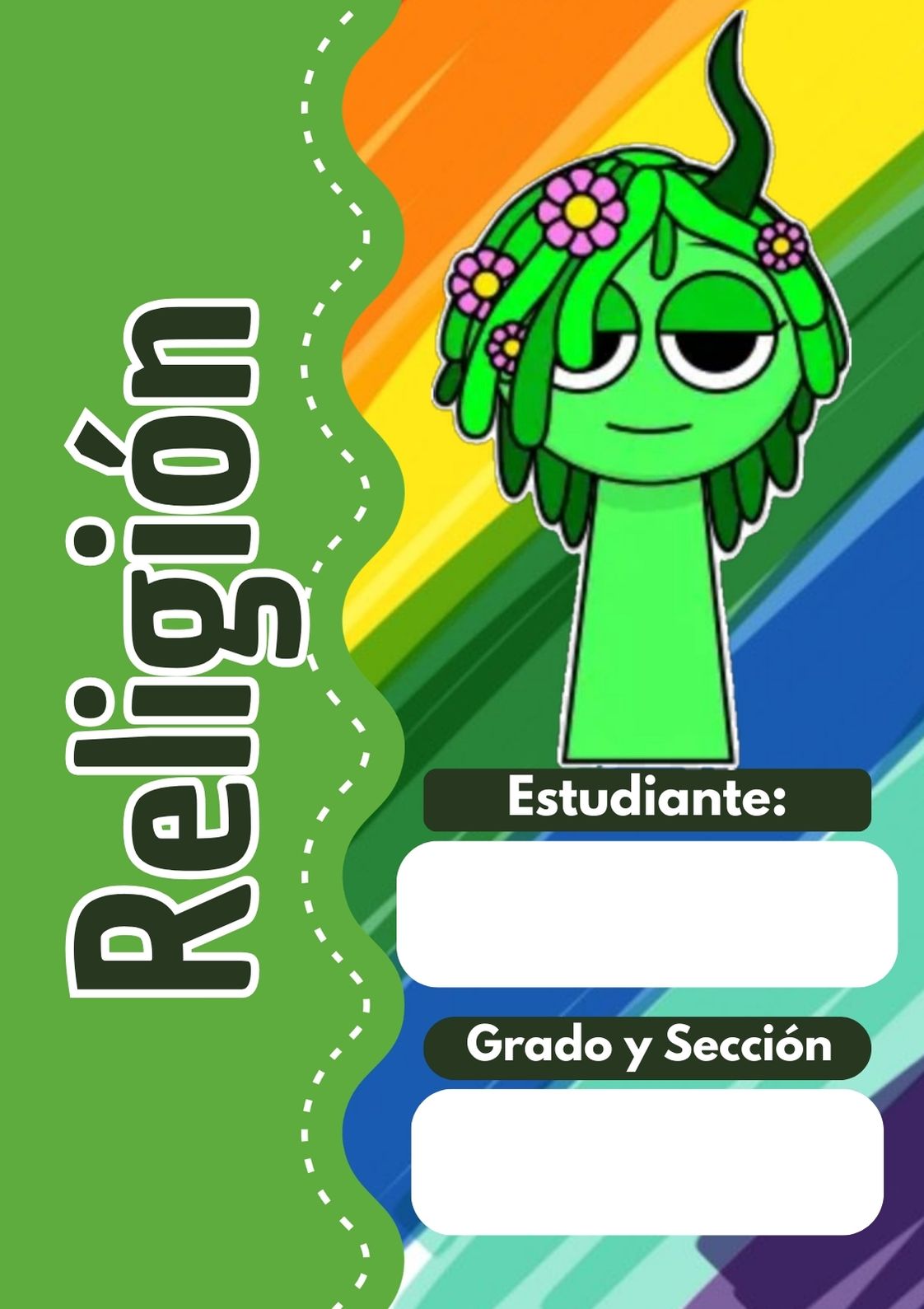 Portada de Sprunki para cuadernos de primaria