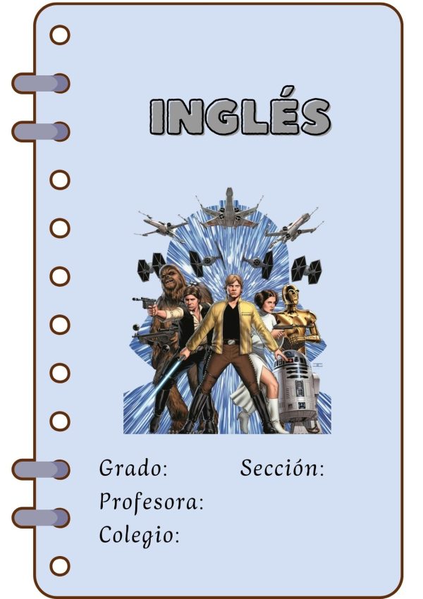 Portada escolar de Star Wars para cuadernos