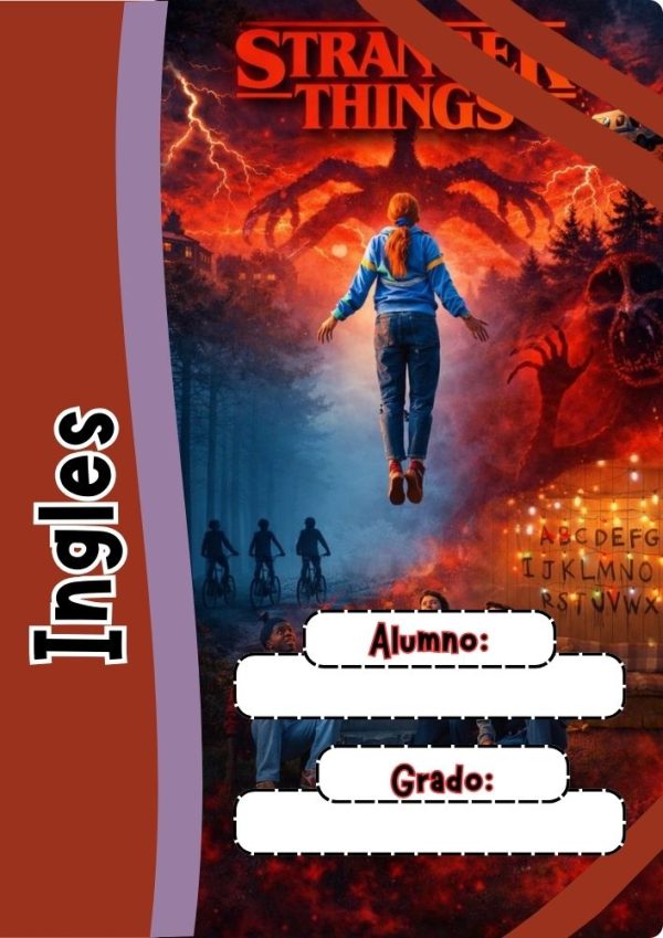 Portada de Stranger Things para cuadernos escolares