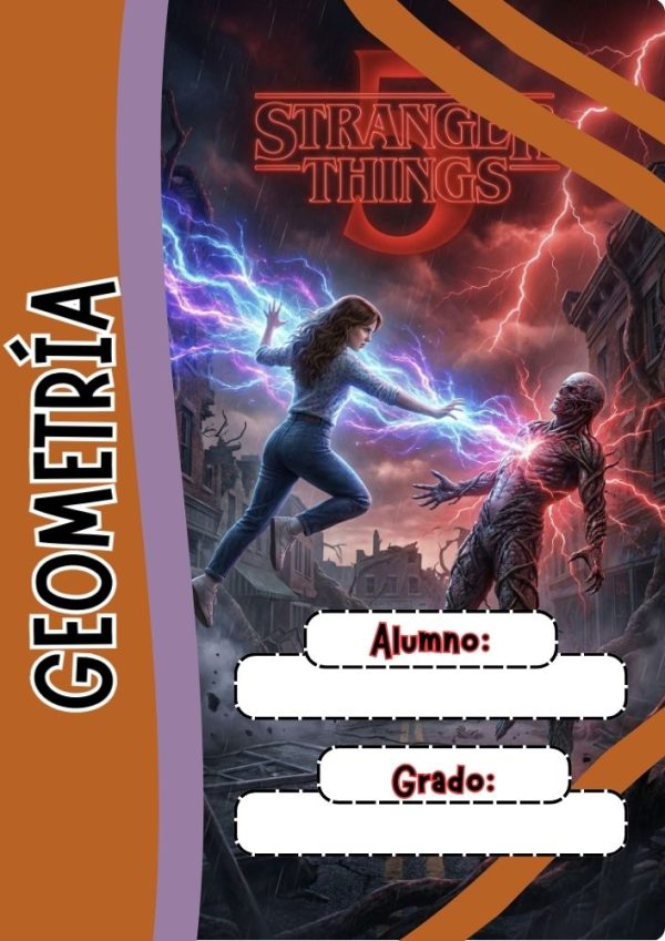 Portada de cuaderno temática Stranger Things para imprimir