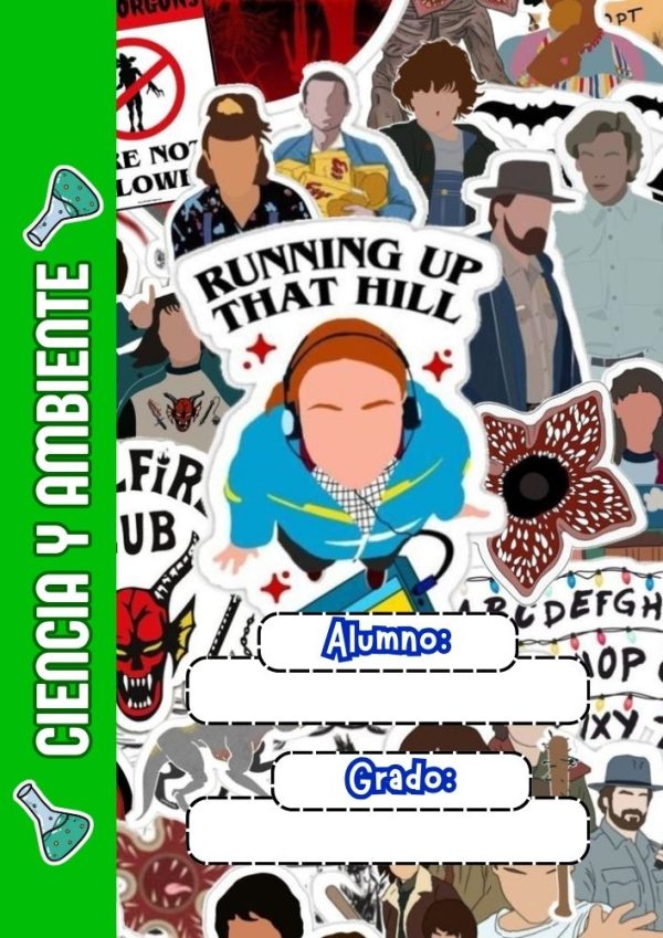 Portada de Stranger Things para cuaderno escolar