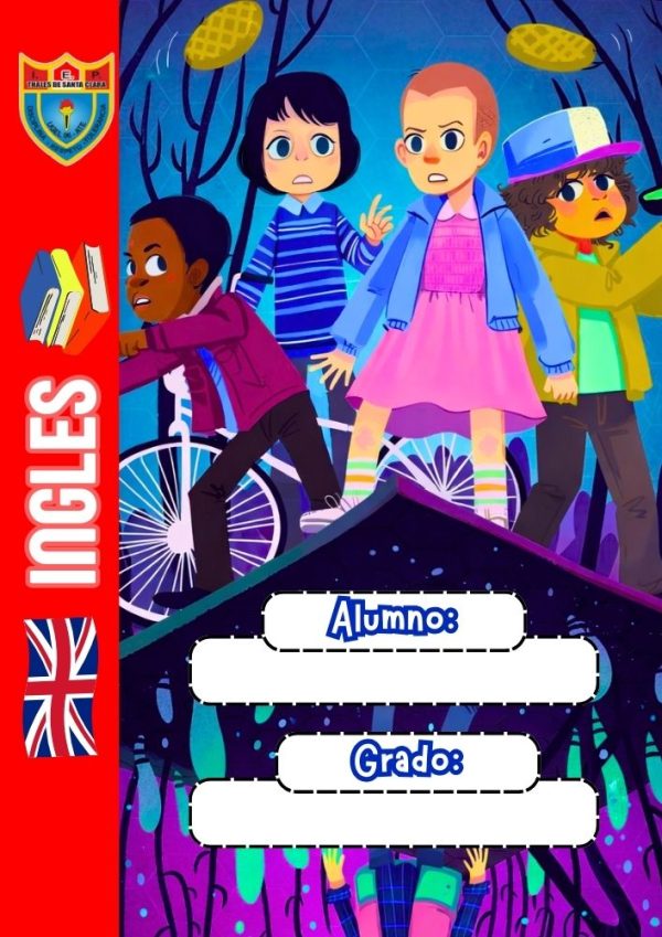 Portada de cuaderno de Stranger Things para niños