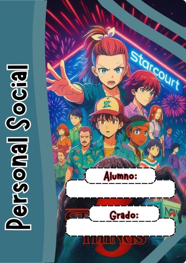 Portada de Stranger Things para cuaderno tamaño A4