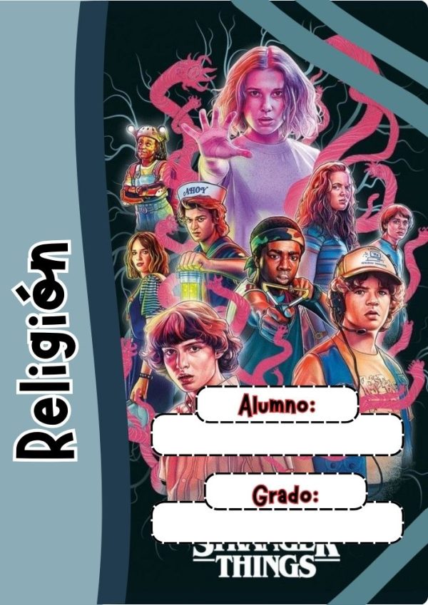 Portada colorida de Stranger Things para cuaderno