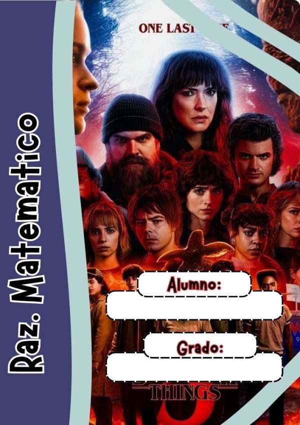 Portada de Stranger Things para cuaderno de primaria