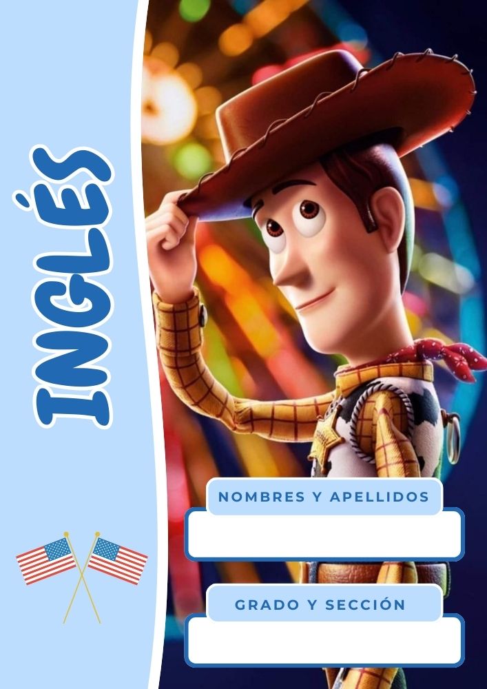 Portada de Toy Story para cuaderno de clases