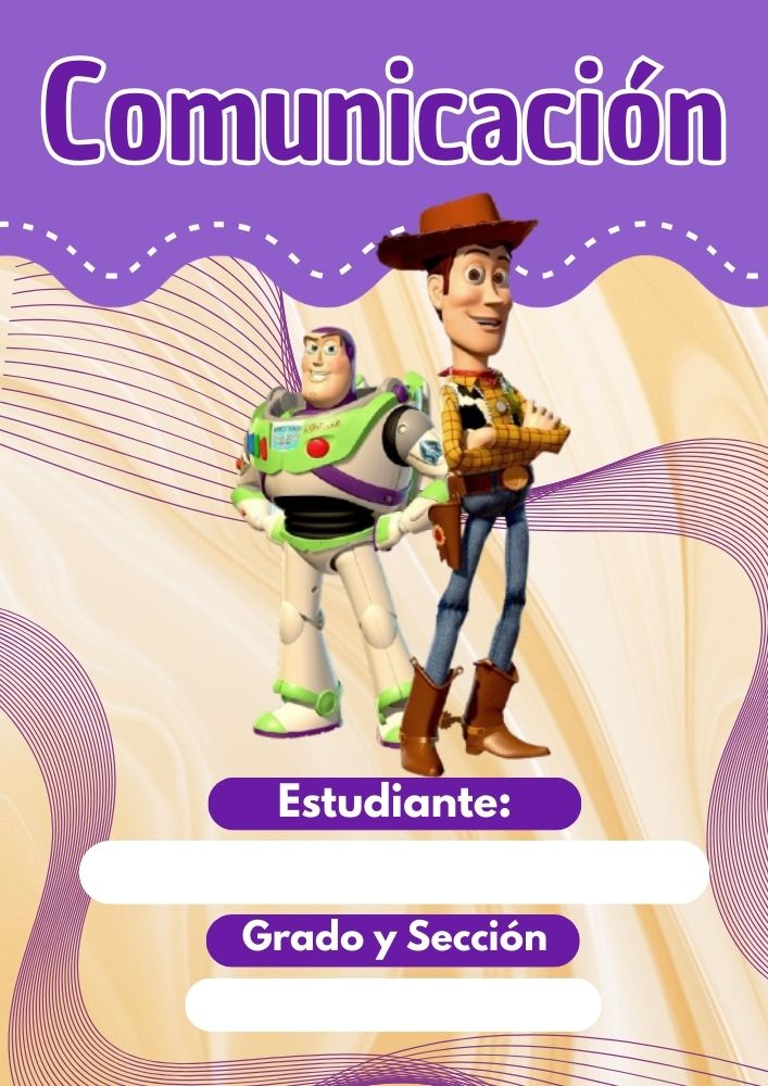 Portada creativa de Toy Story para cuaderno