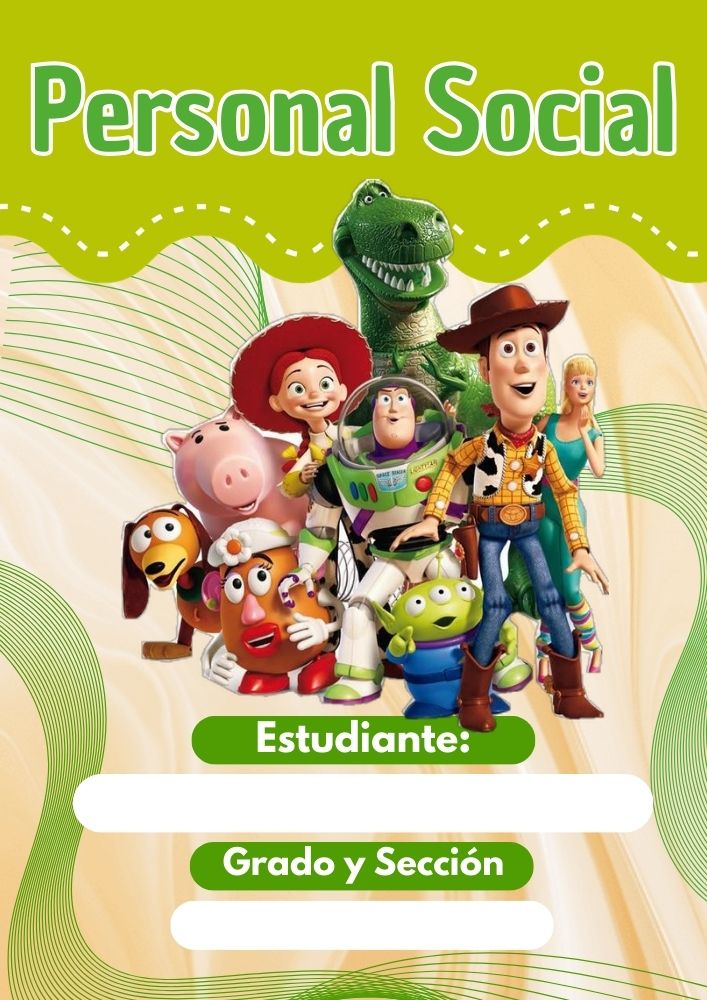 Portada de Toy Story para cuaderno de primaria