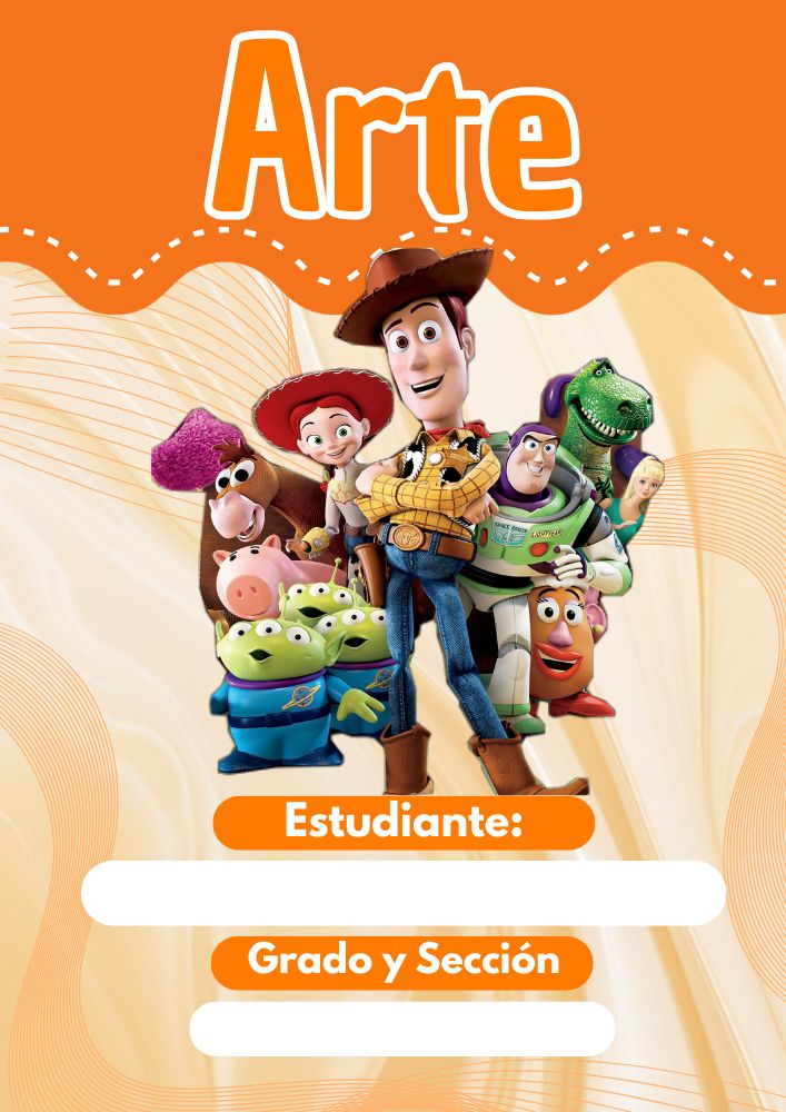 Portada decorativa de Toy Story para cuaderno