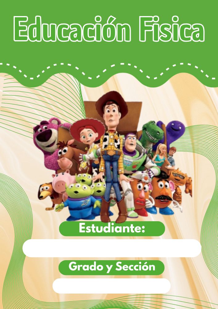 Portada colorida de Toy Story para cuaderno