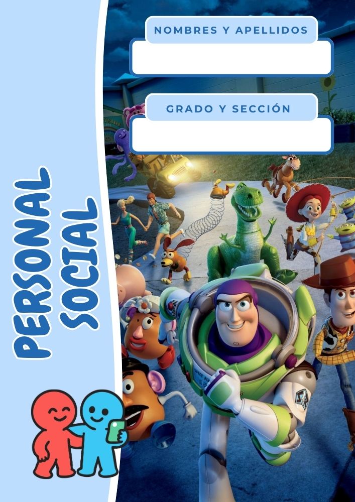 Portada escolar de Toy Story para cuadernos