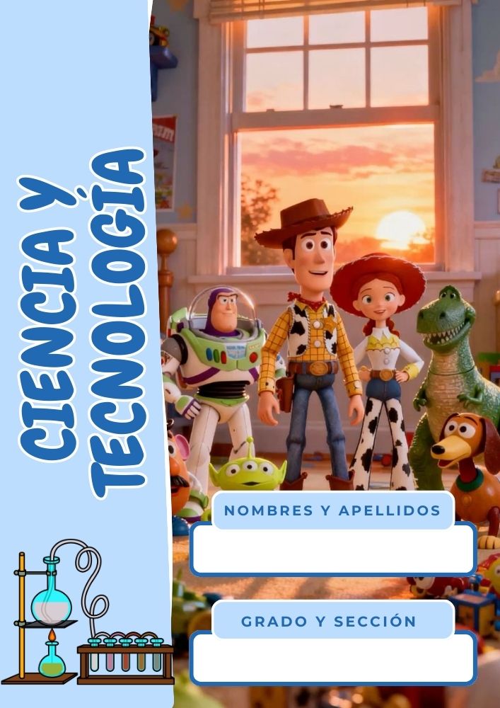 Portada de cuaderno de Toy Story para niños