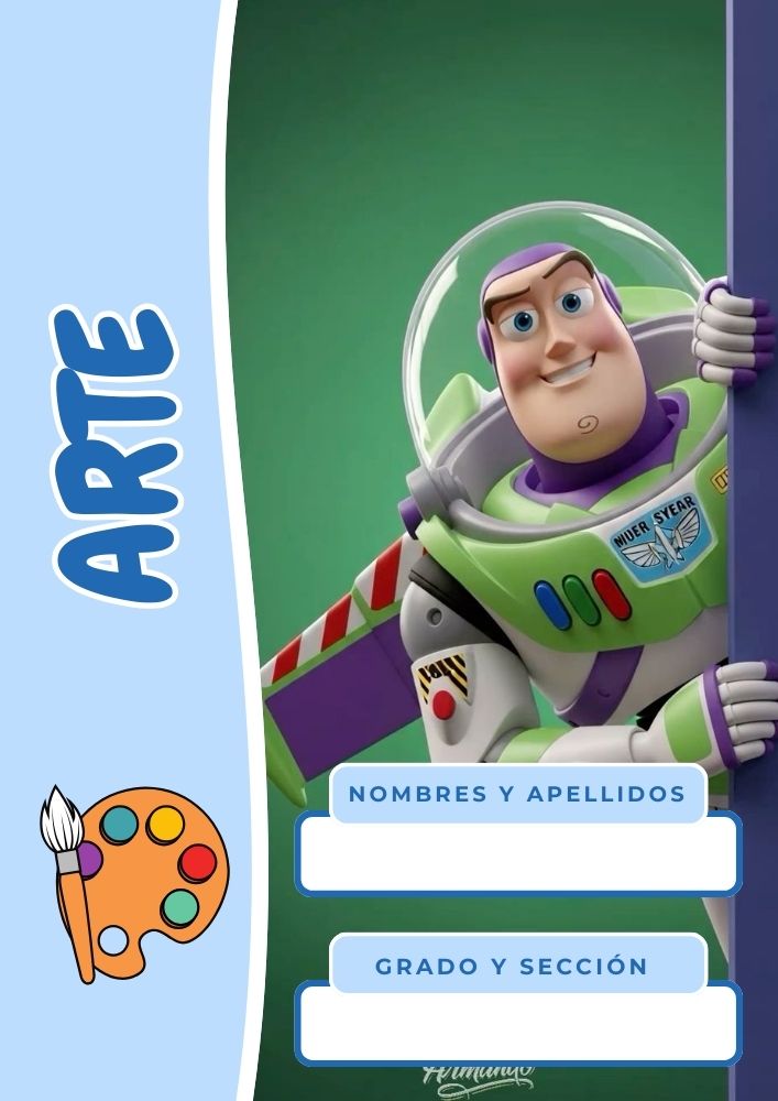 Portada bonita de Toy Story para cuaderno