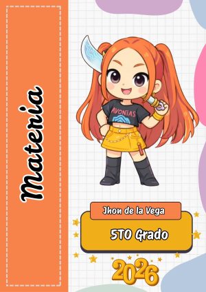 Portada de Las Guerreras K-pop aesthetic para cuadernos escolares