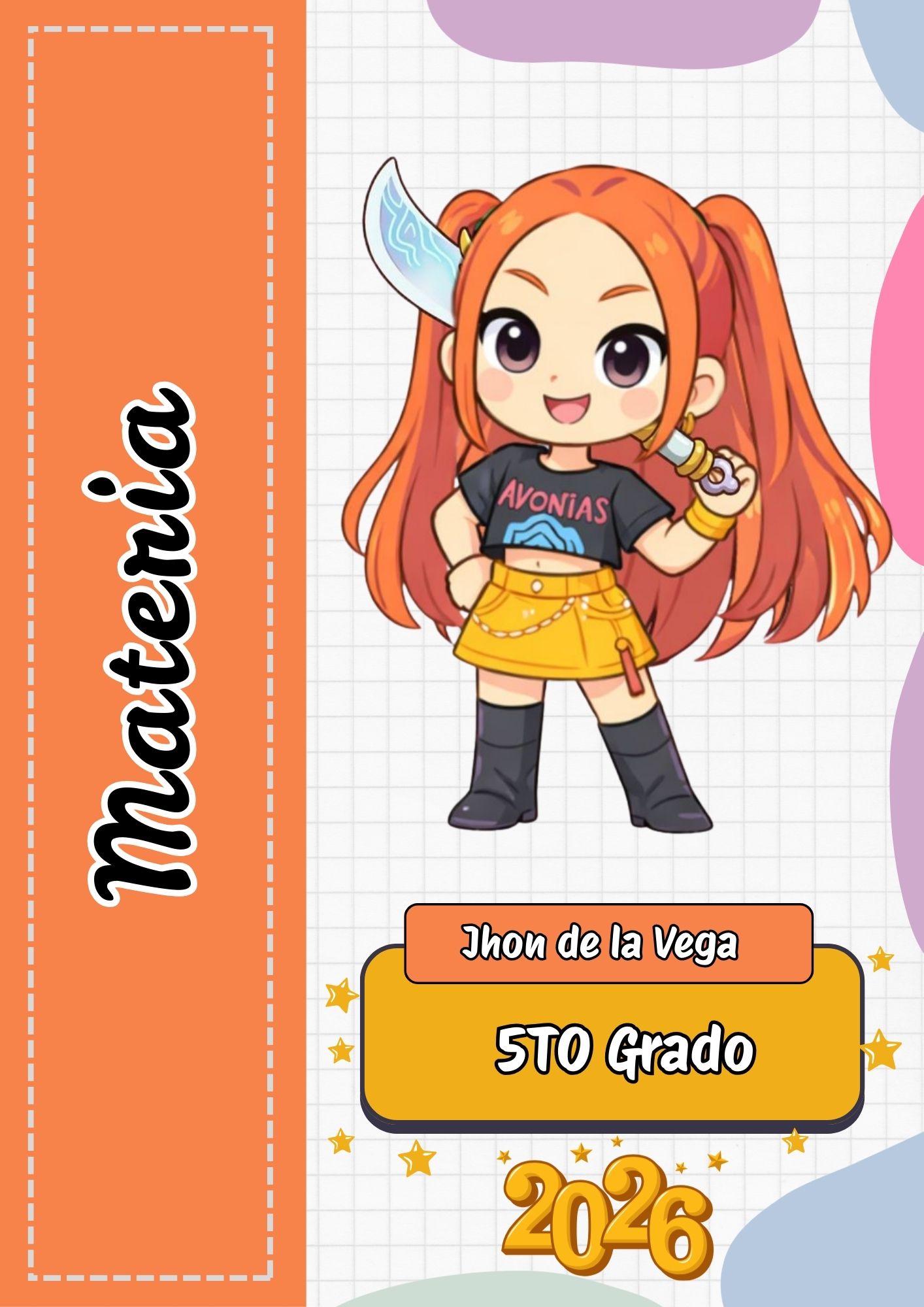 Portada de Las Guerreras K-pop aesthetic para cuadernos escolares