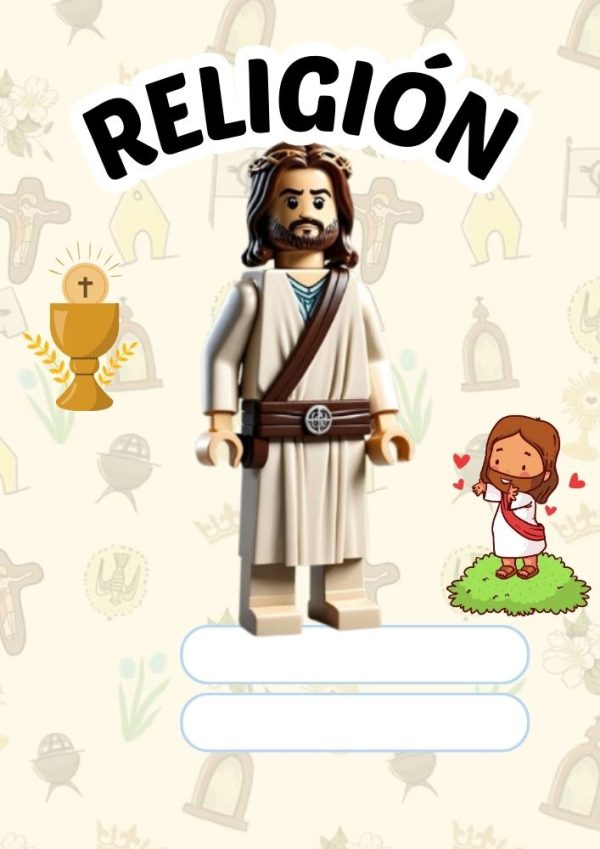 Portada de LEGO para cuaderno escolar