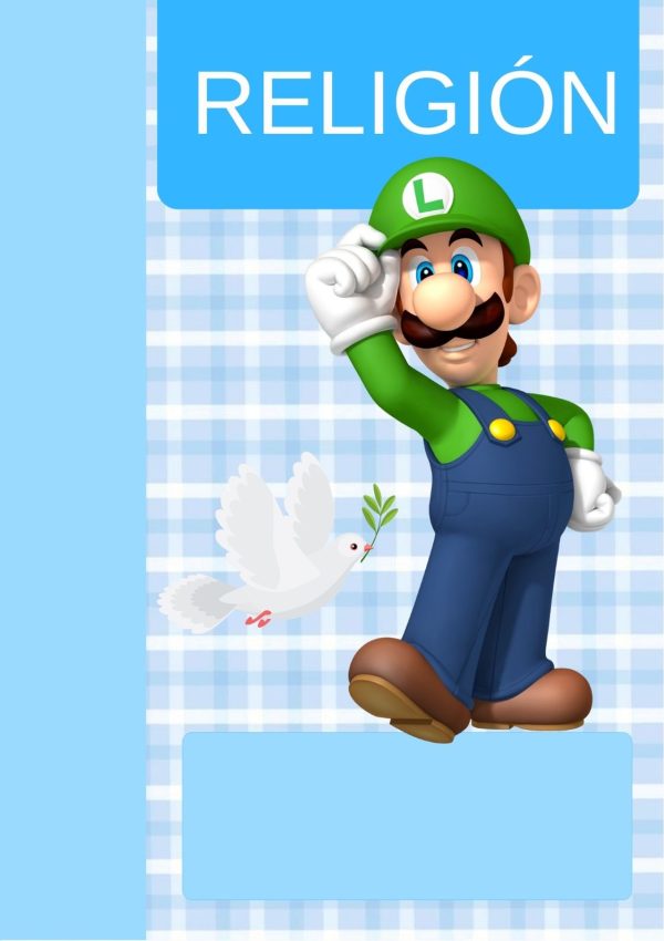 Portada colorida de Mario Bros para cuaderno
