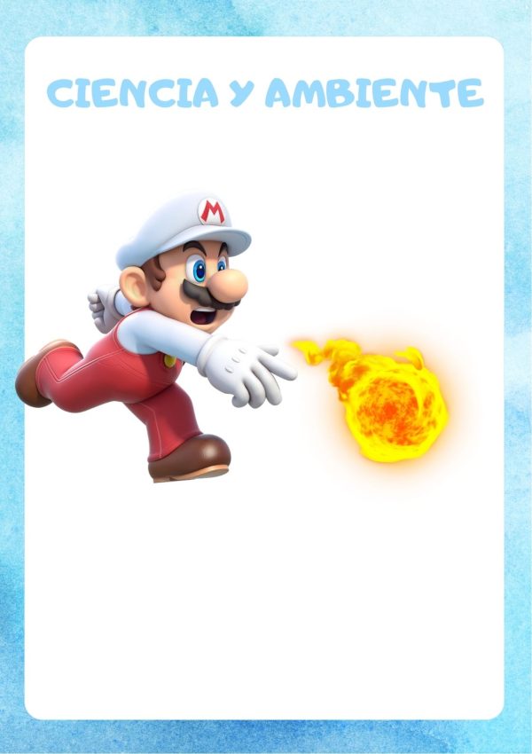 Portada creativa de Mario Bros para cuaderno