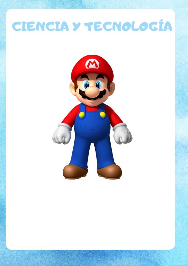 Portada de cuaderno temática Mario Bros para imprimir