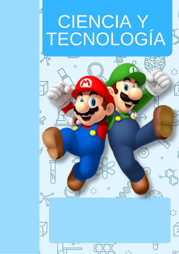 Portada de Mario Bros para cuaderno de clases