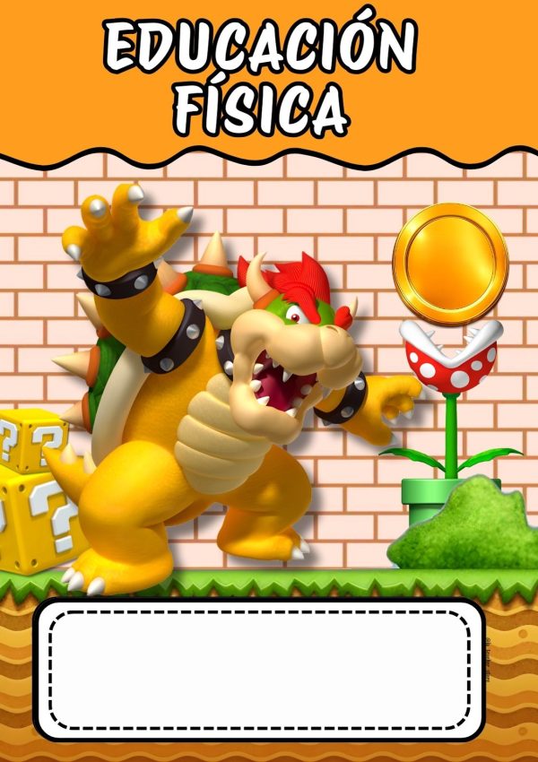 Portadas de Mario Bros para cuadernos de primaria