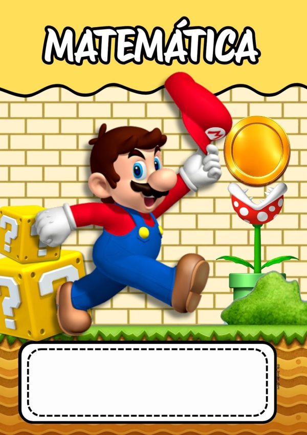 Portada escolar de Mario Bros para cuadernos