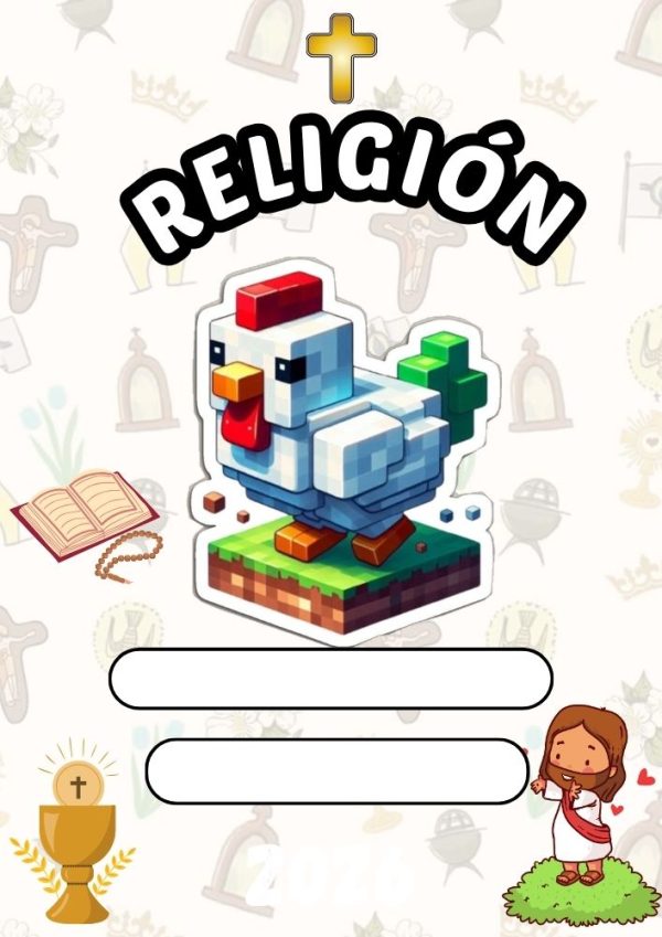Portada de cuaderno de Minecraft lista para imprimir